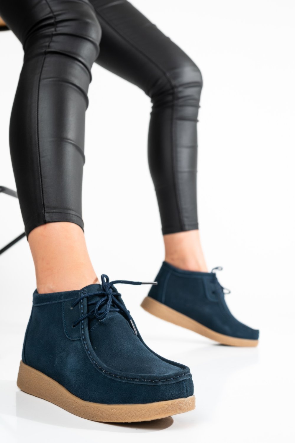 GHETE NAVY PIELE NATURALA INTOARSA 9SP604-2