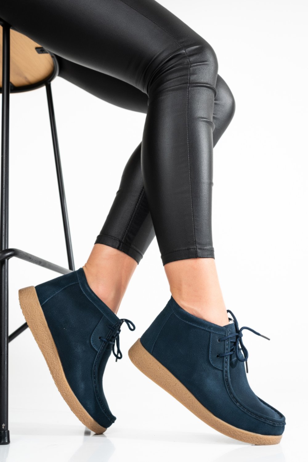GHETE NAVY PIELE NATURALA INTOARSA 9SP604-2