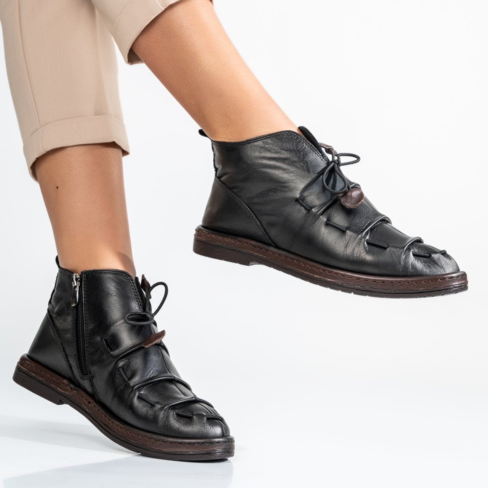 GHETE NEGRU MARO PIELE NATURALA 9SP04