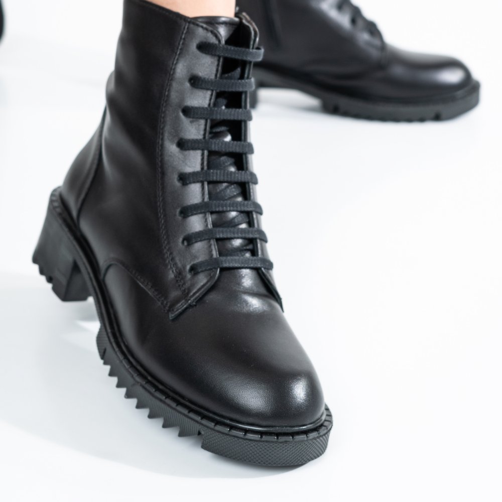 GHETE NEGRE PIELE NATURALA OS77YO001