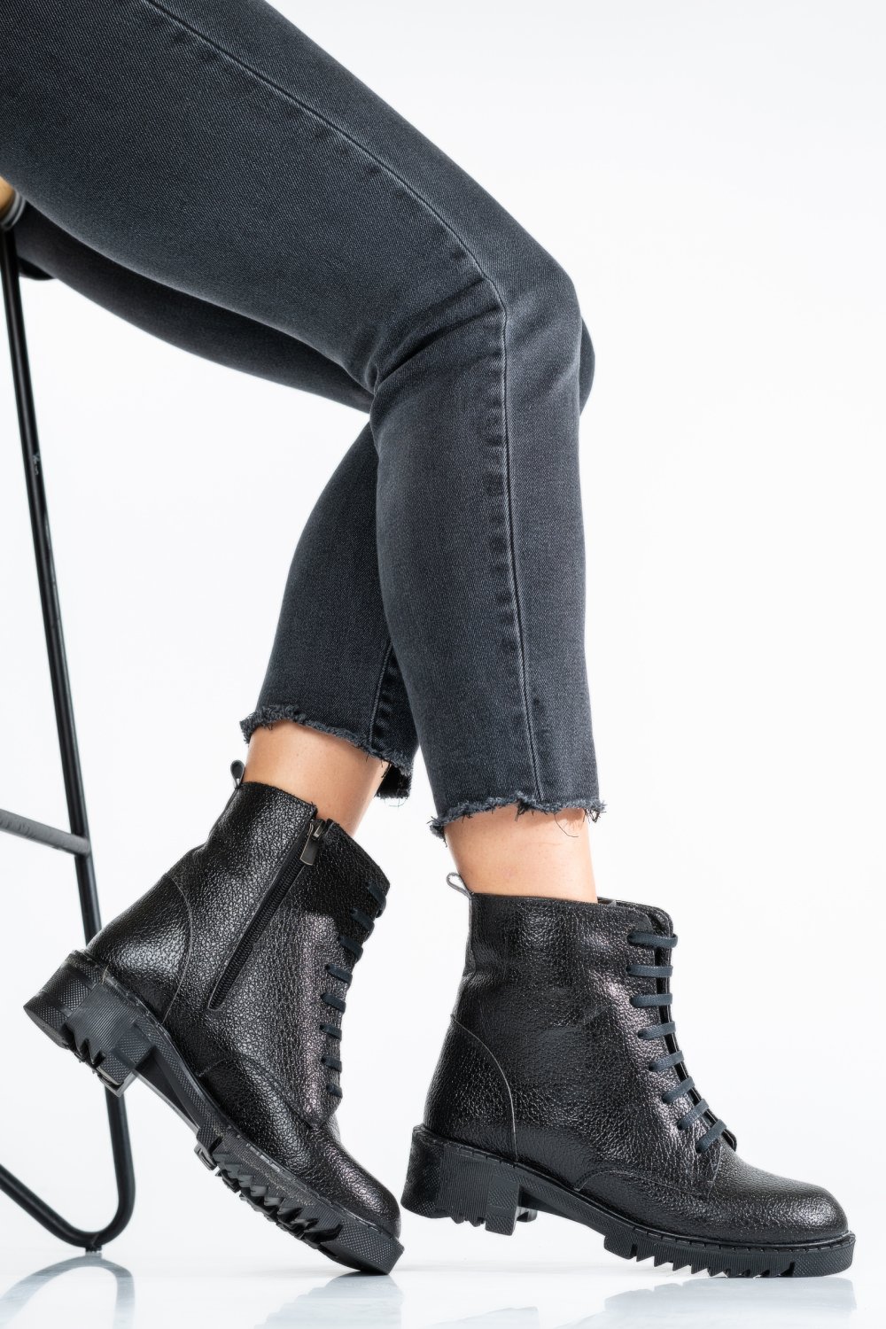 GHETE NEGRU SIDEF PIELE NATURALA OS77YO016