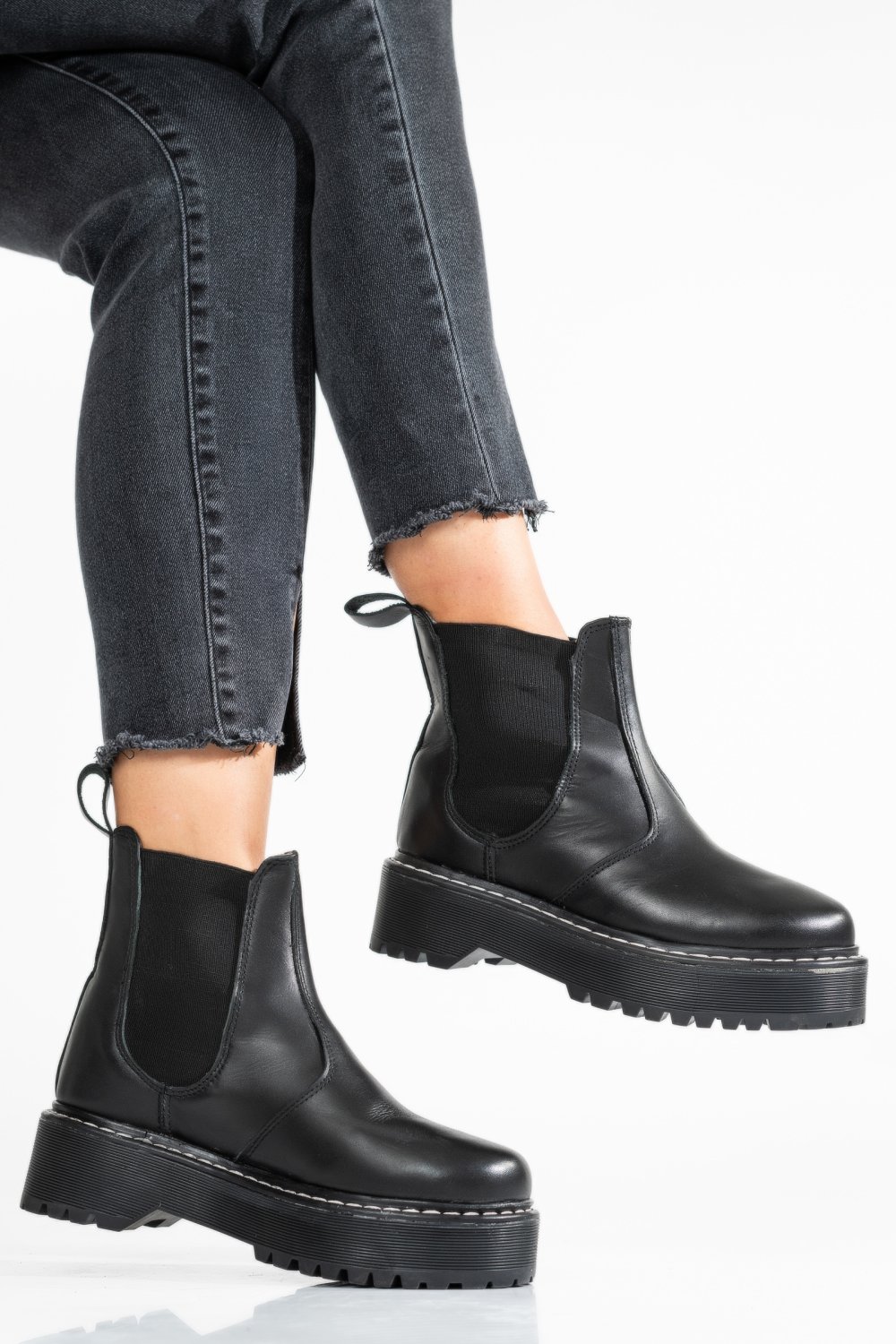 GHETE DAMA PIELE NATURALA NEGRE 6S77735-H