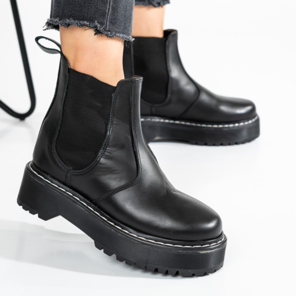 GHETE DAMA PIELE NATURALA NEGRE 6S77735-H