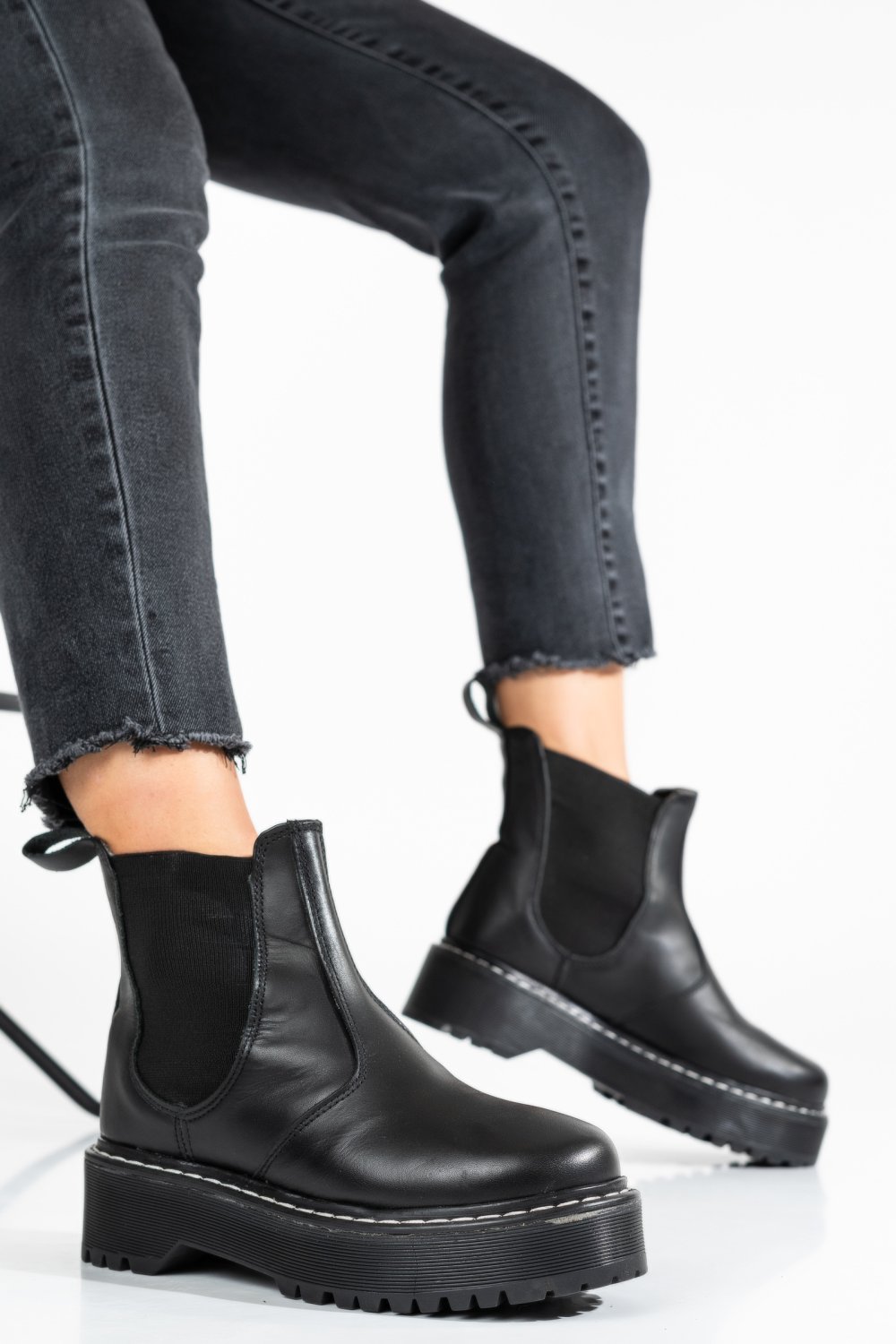 GHETE DAMA PIELE NATURALA NEGRE 6S77735-H