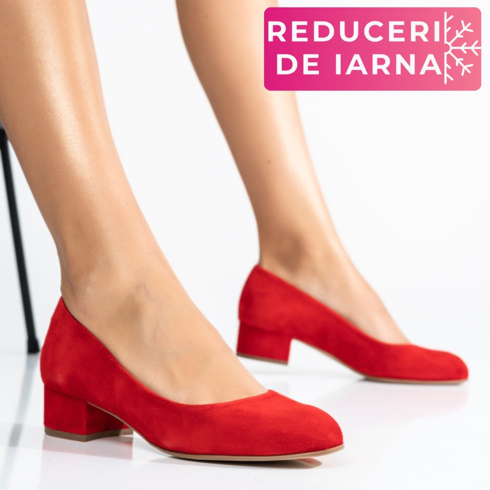 PANTOFI ROSII PIELE NATURALA INTOARSA 3S77480