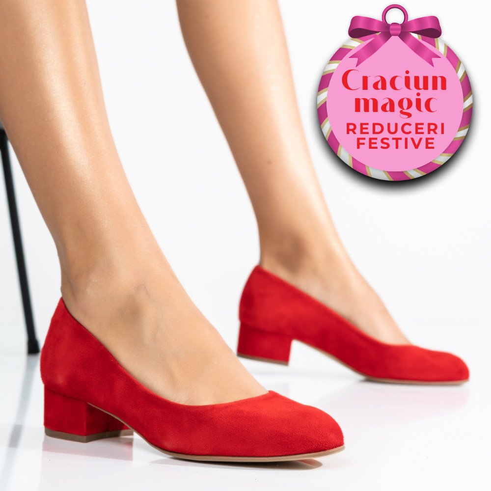 PANTOFI ROSII PIELE NATURALA INTOARSA 3S77480