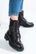 Ghete negre piele naturala zpc106