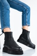 GHETE NEGRE PIELE NATURALA 2PC01L