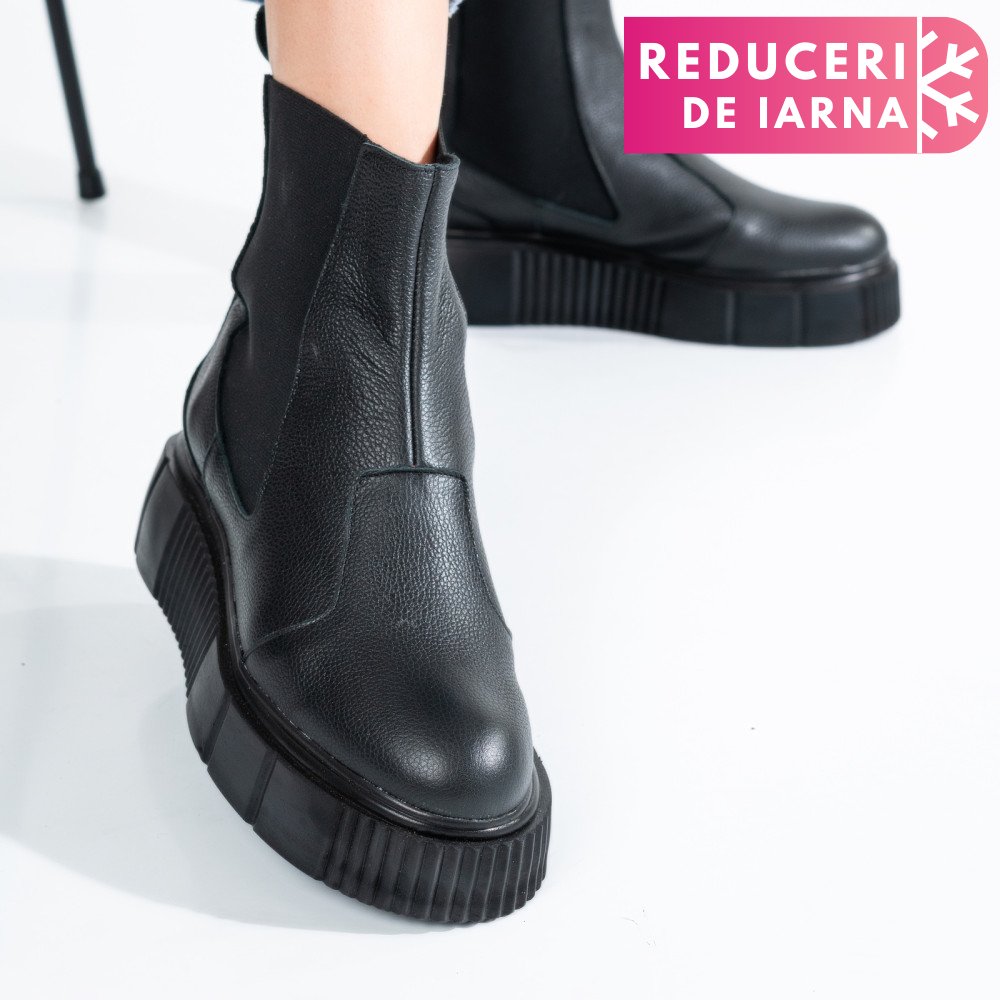 GHETE NEGRE PIELE NATURALA 2PC01L