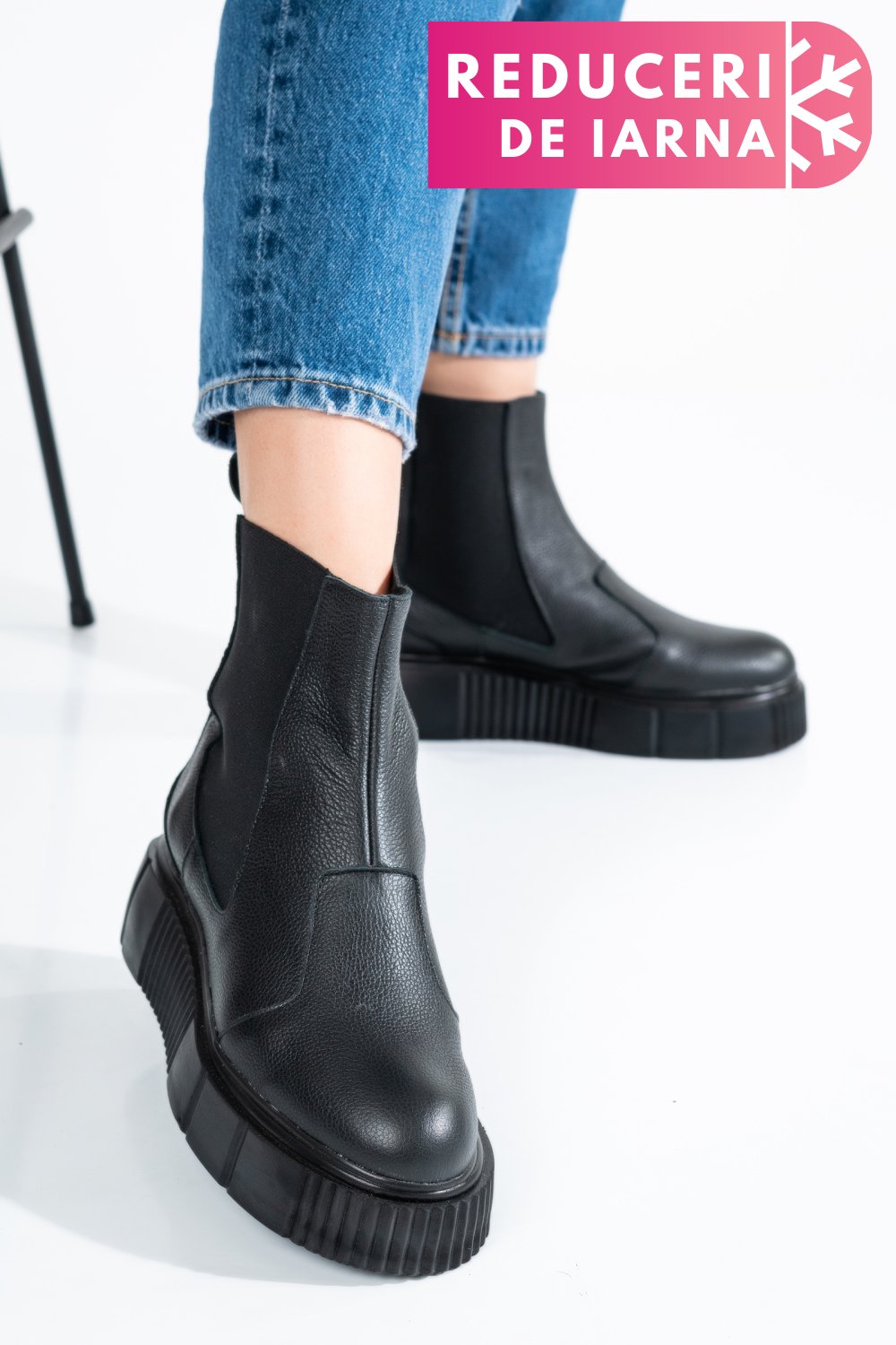 GHETE NEGRE PIELE NATURALA 2PC01L