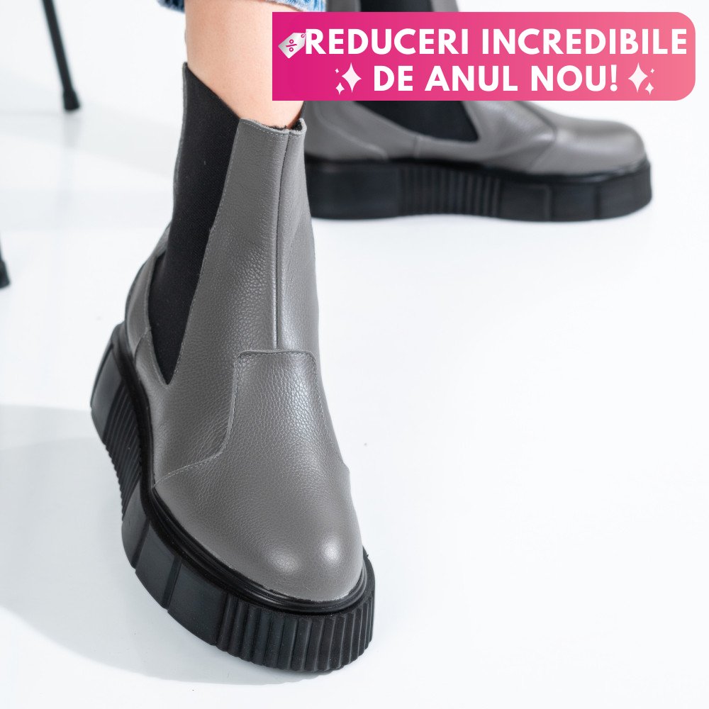 GHETE GRI PIELE NATURALA 2PC01L