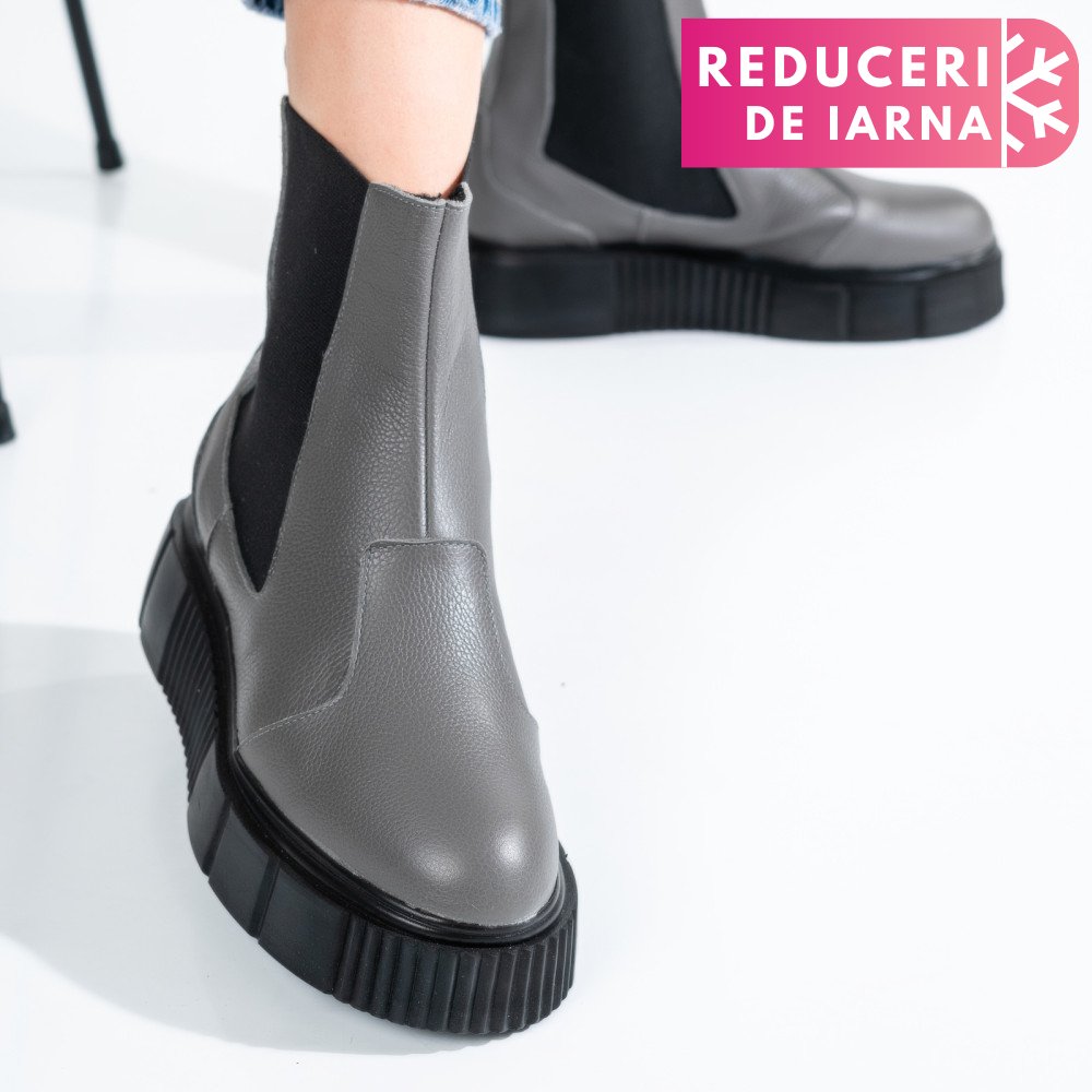 GHETE GRI PIELE NATURALA 2PC01L