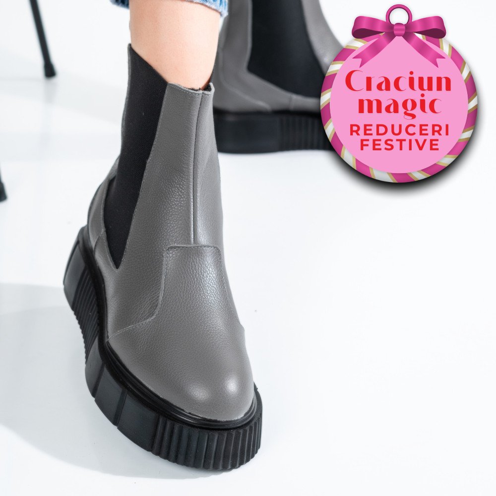 GHETE GRI PIELE NATURALA 2PC01L