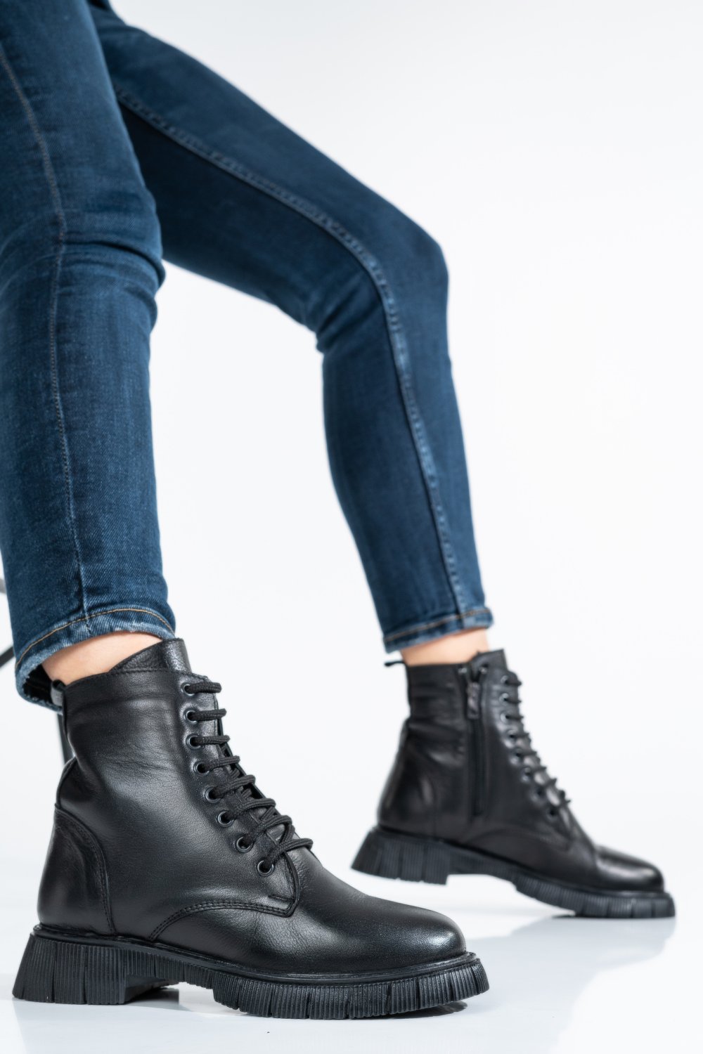 GHETE NEGRE PIELE NATURALA ZPC102