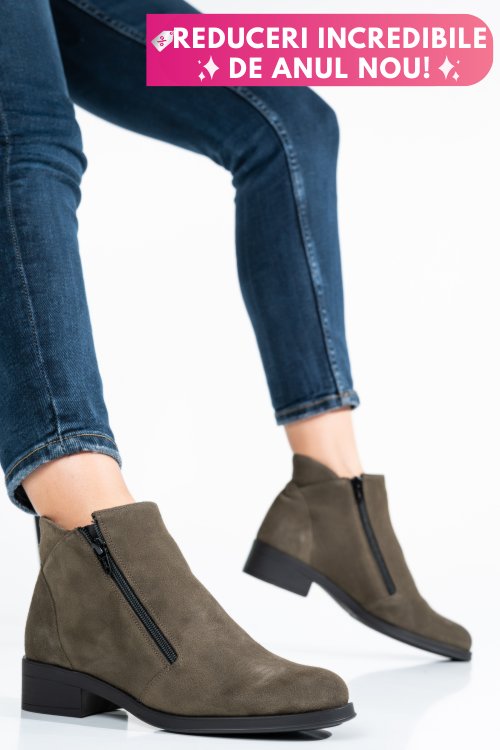 Ghete khaki piele naturala intoarsa 0pc1