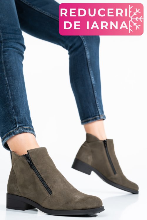 Ghete khaki piele naturala intoarsa 0pc1