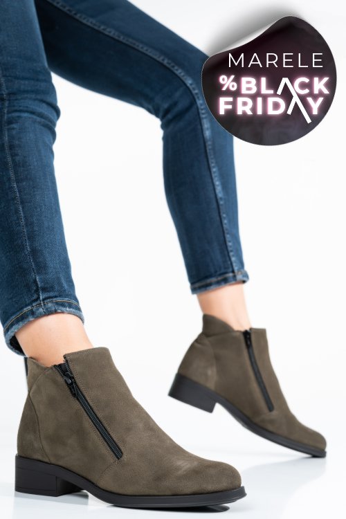 Ghete khaki piele naturala intoarsa 0pc1