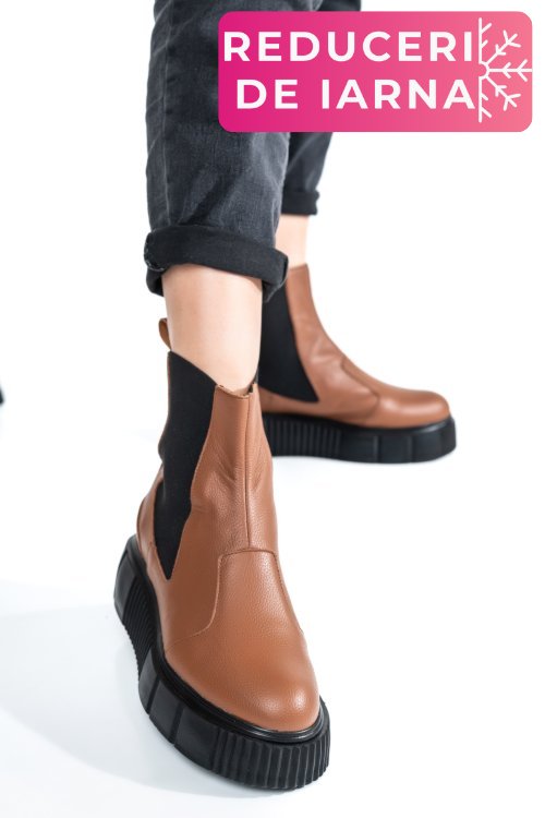 Ghete maro deschis piele naturala 2pc01l