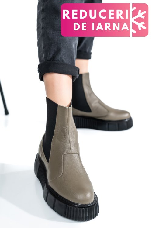 Ghete khaki piele naturala 2pc01l