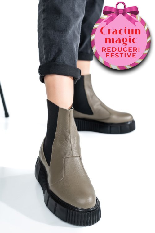 Ghete khaki piele naturala 2pc01l