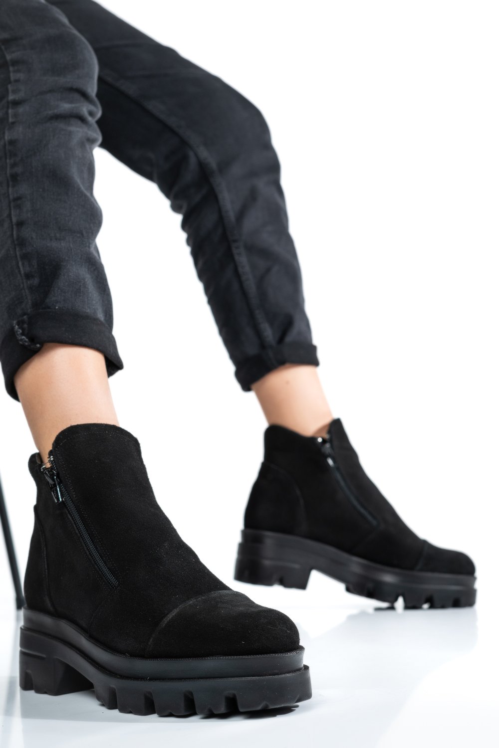 GHETE BLACK PIELE NATURALA INTOARSA 0PC4B