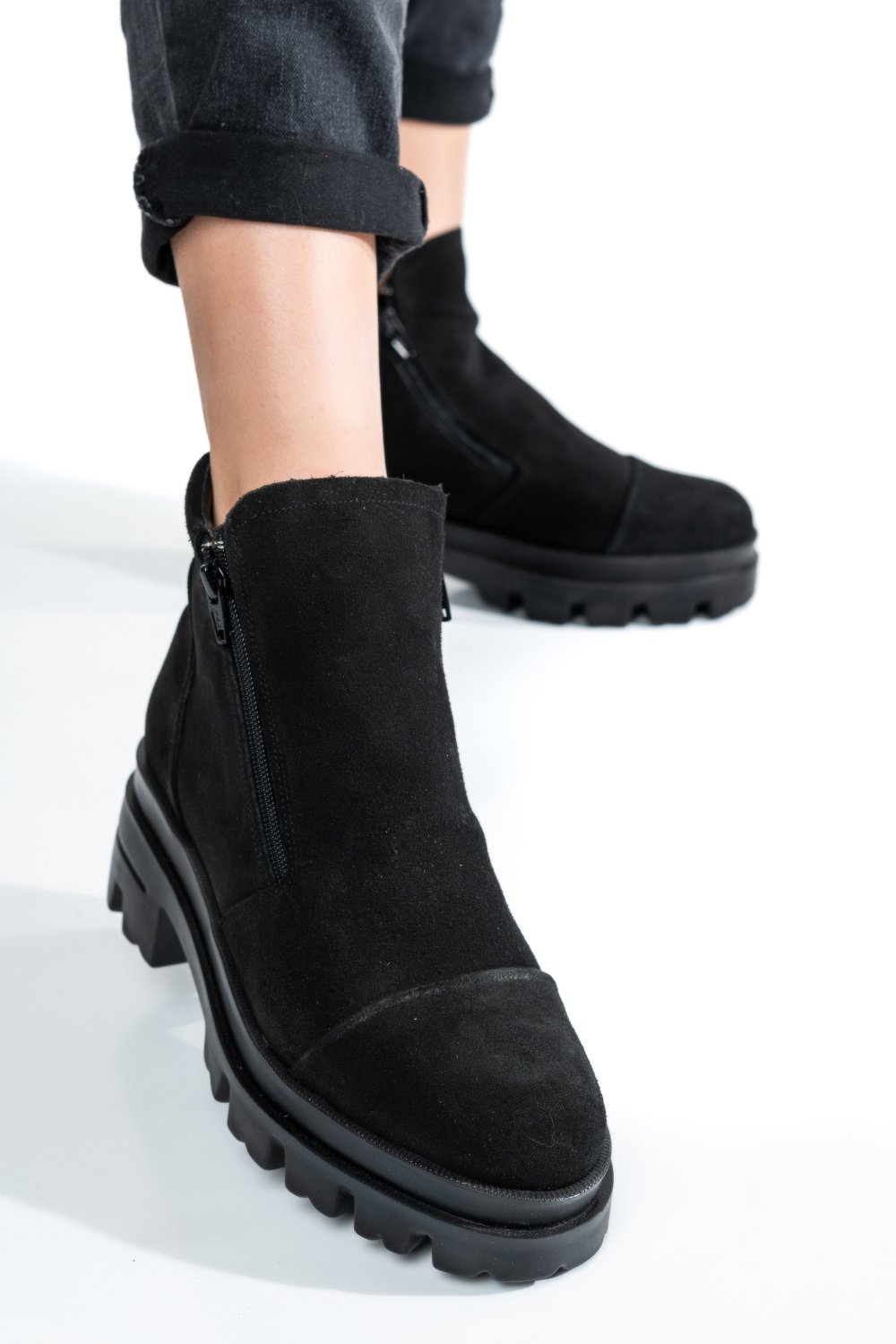 GHETE BLACK PIELE NATURALA INTOARSA 0PC4B