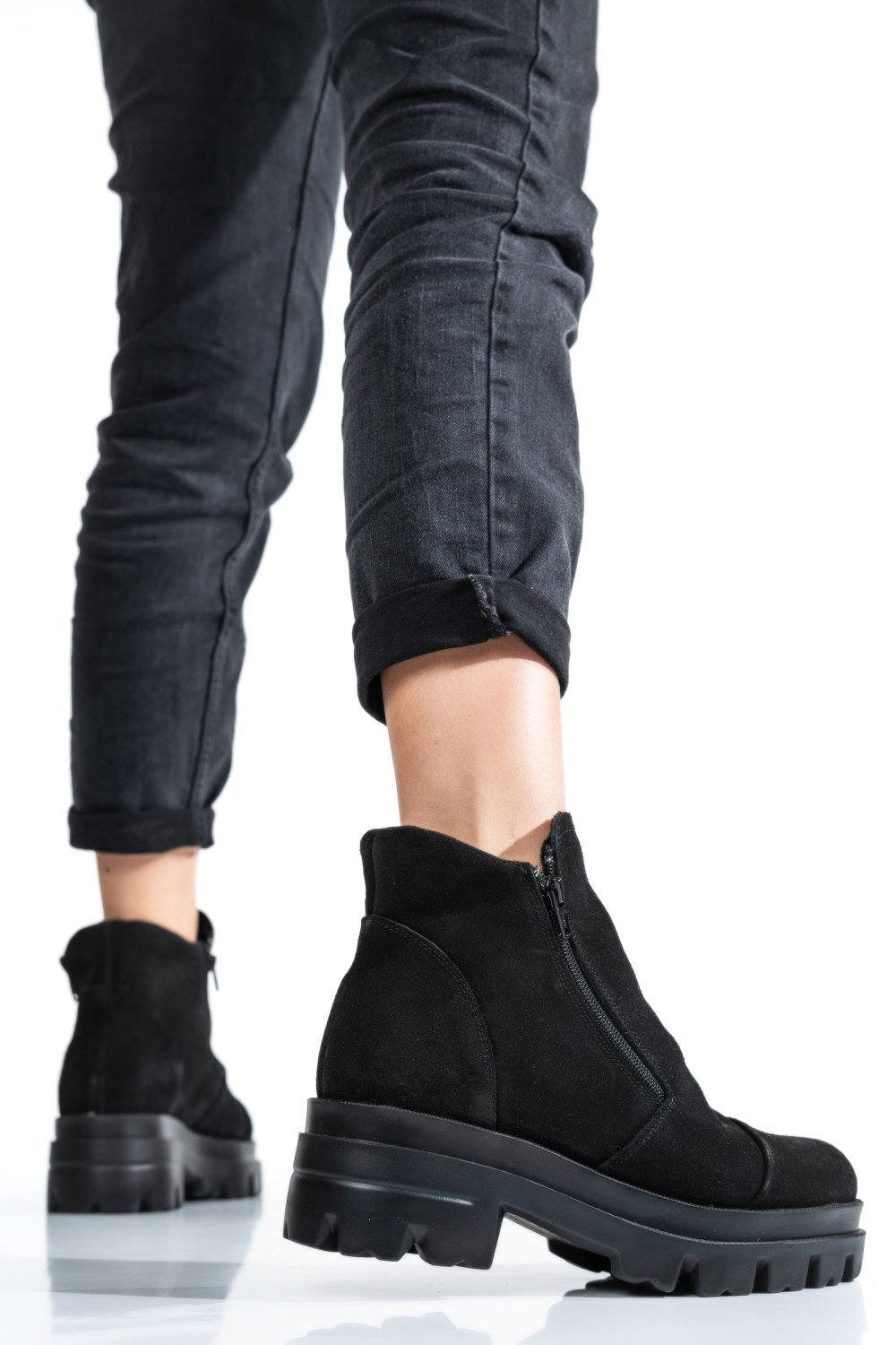 GHETE BLACK PIELE NATURALA INTOARSA 0PC4B