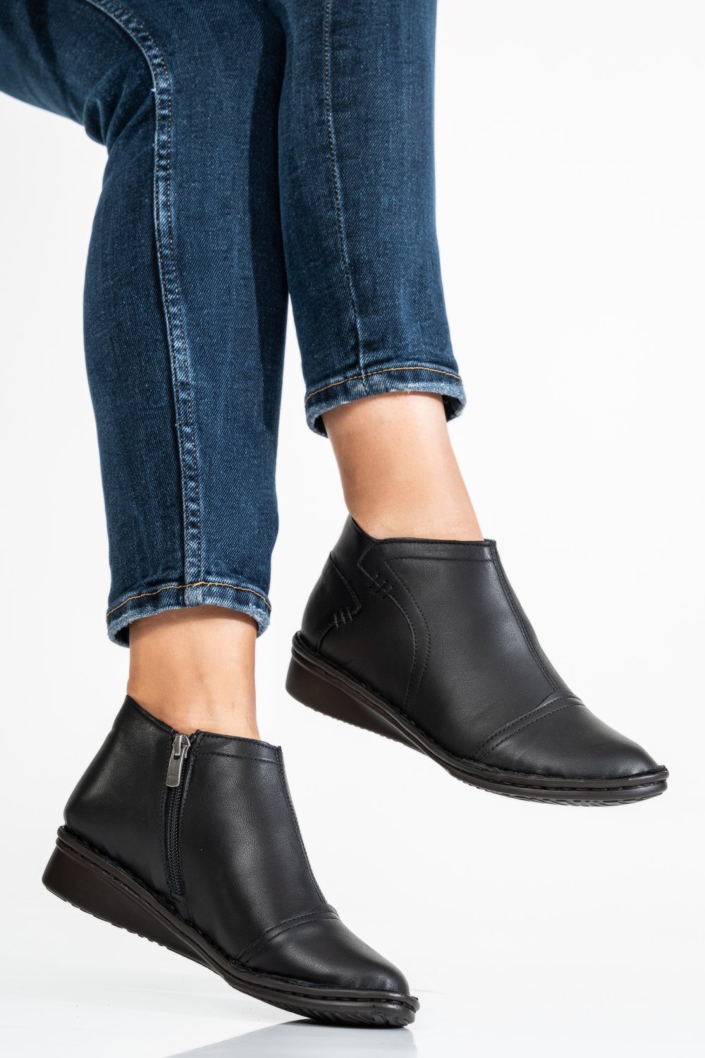 GHETE NEGRE PIELE NATURALA ASPKA1471