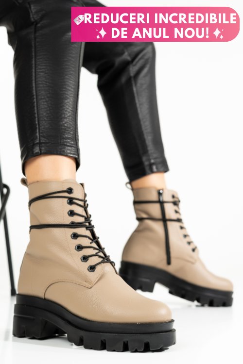 Ghete bej piele naturala 1s7780