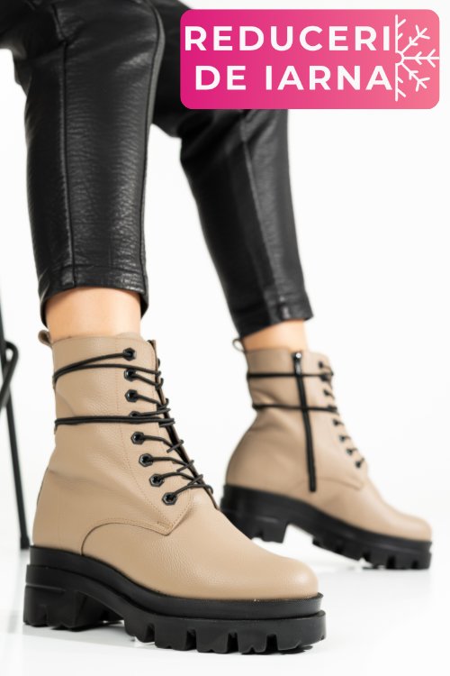 Ghete bej piele naturala 1s7780