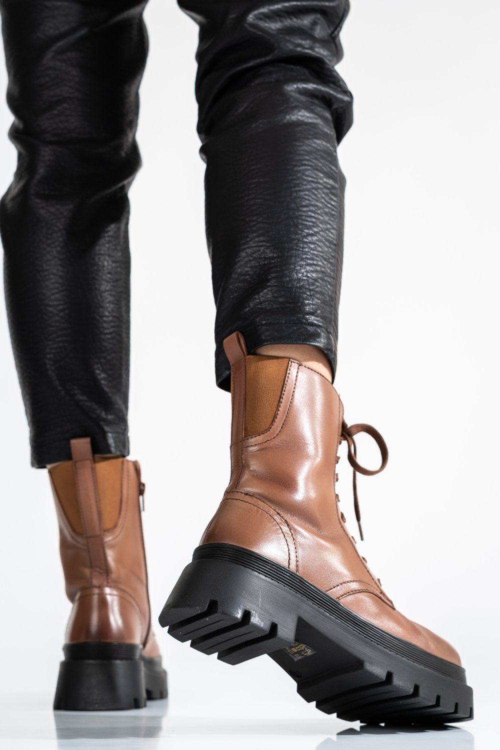 GHETE DAMA PIELE NATURALA MARO DESCHIS 9S77327