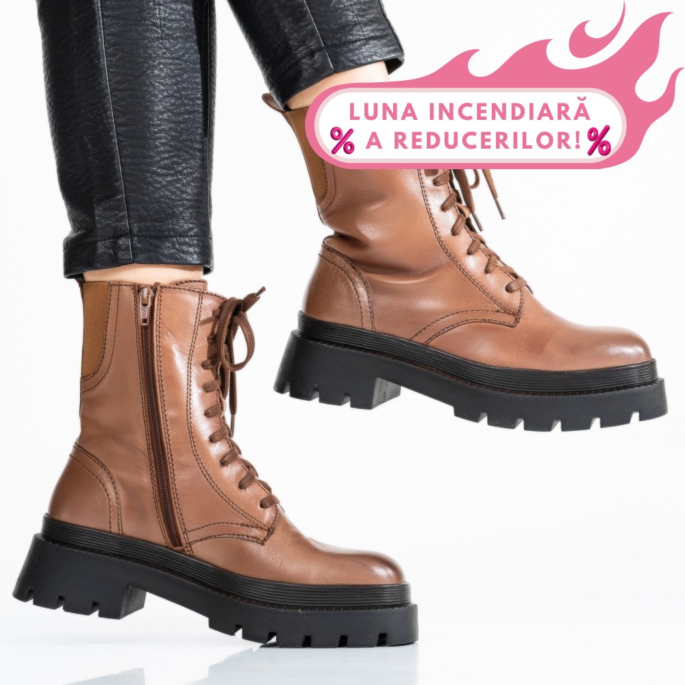 GHETE DAMA PIELE NATURALA MARO DESCHIS 9S77327