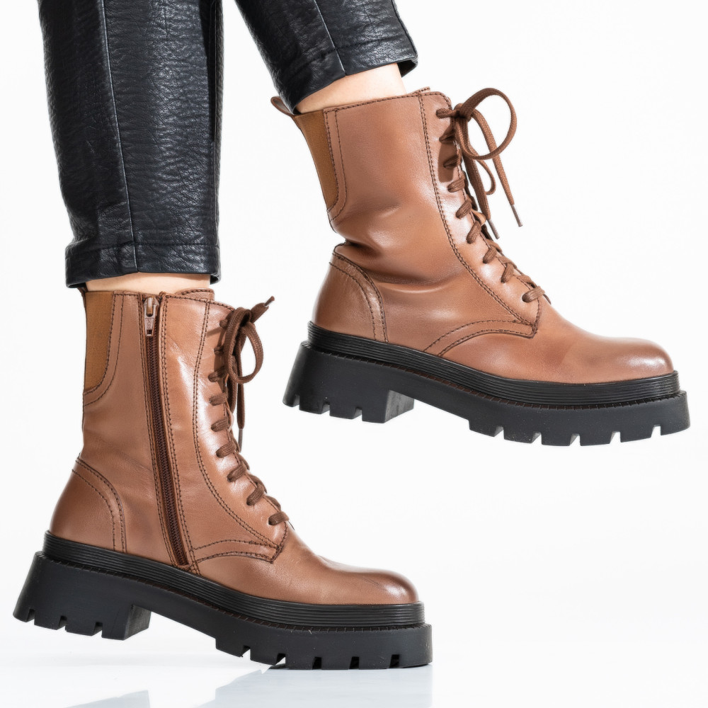 GHETE DAMA PIELE NATURALA MARO DESCHIS 9S77327