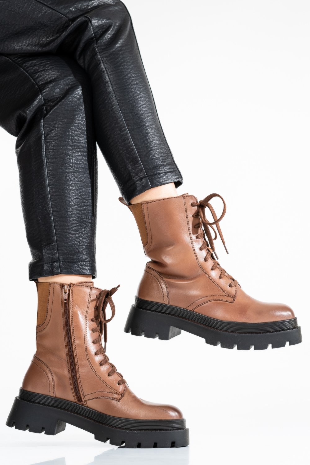 GHETE DAMA PIELE NATURALA MARO DESCHIS 9S77327