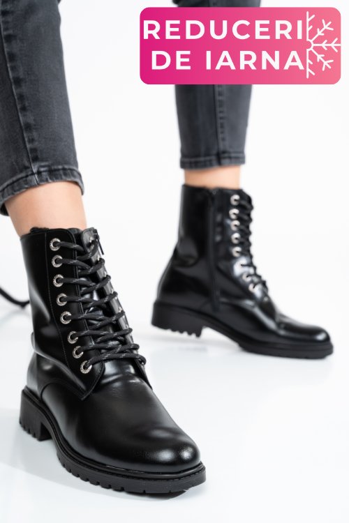 Ghete negre piele naturala 1pc25-a