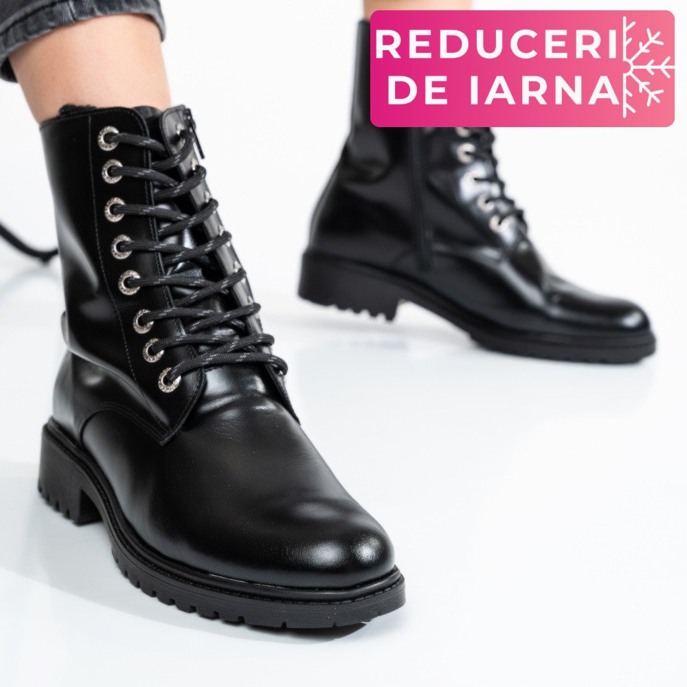 GHETE NEGRE PIELE NATURALA 1PC25-A