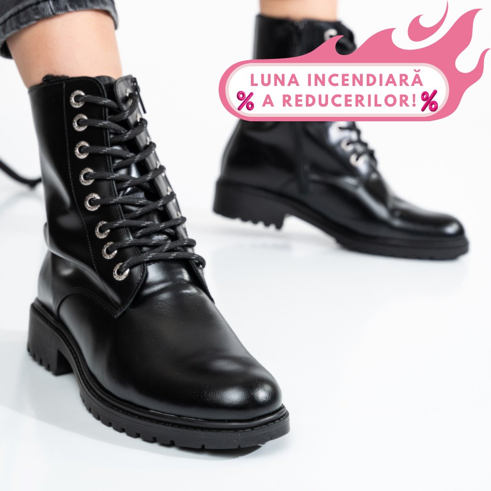 GHETE NEGRE PIELE NATURALA 1PC25-A