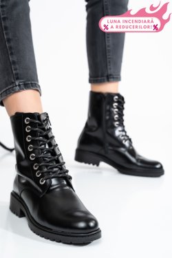 GHETE NEGRE PIELE NATURALA 1PC25-A