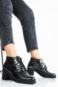 BOTINE NEGRU ARGINTIU PIELE NATURALA 0PC6