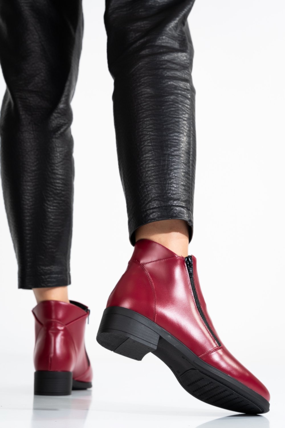 GHETE ROSII PIELE NATURALA 0PC1