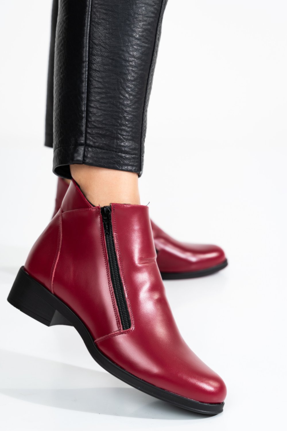 GHETE ROSII PIELE NATURALA 0PC1