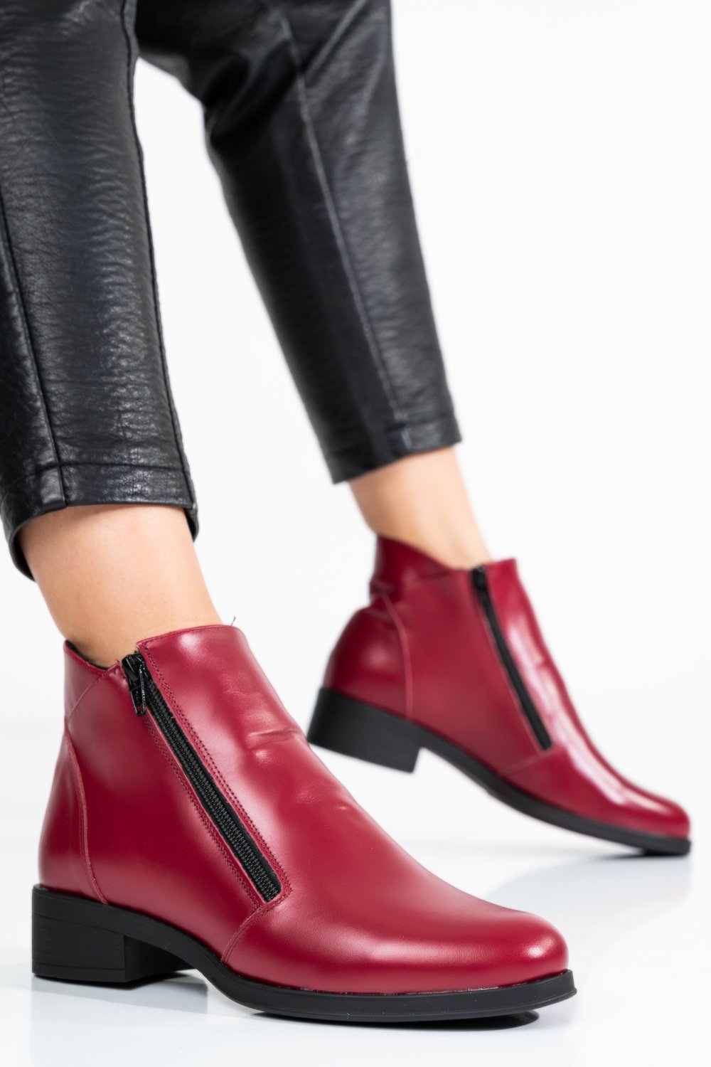 GHETE ROSII PIELE NATURALA 0PC1