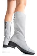 CIZME GRI DESCHIS PIELE NATURALA INTOARSA 7PC01-IMB