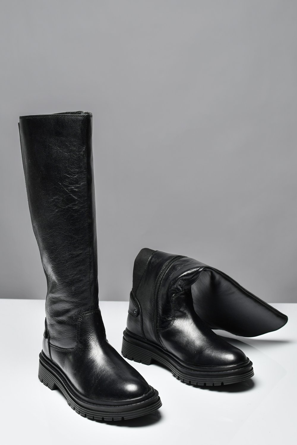 CIZME NEGRE FEMEI PIELE NATURALA 8566