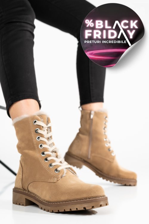 Ghte dama imblanite piele naturala intoarsa bej ws77h68h01