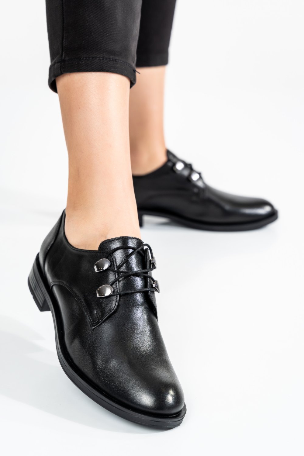 PANTOFI NEGRI PIELE NATURALA 221649NP