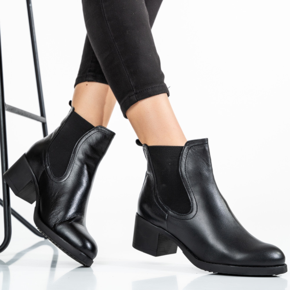 GHETE NEGRE PIELE NATURALA 7S77845