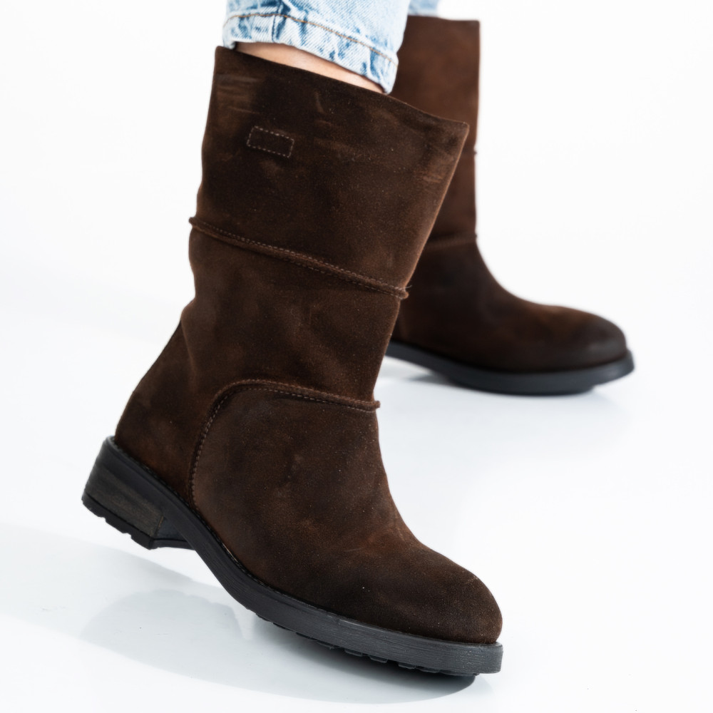 CIZME DAMA PIELE NATURALA INTOARSA MARO 2S778221