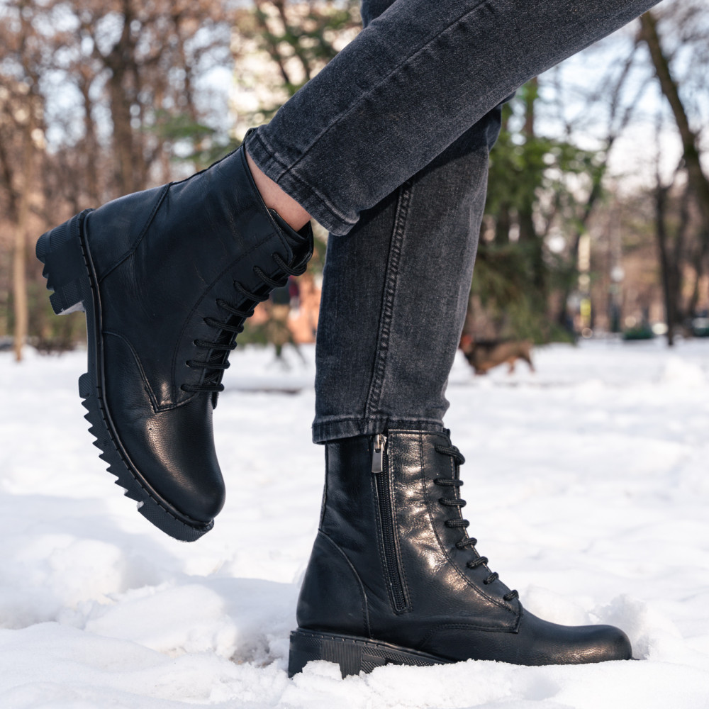 GHETE NEGRE PIELE NATURALA OS77YO030