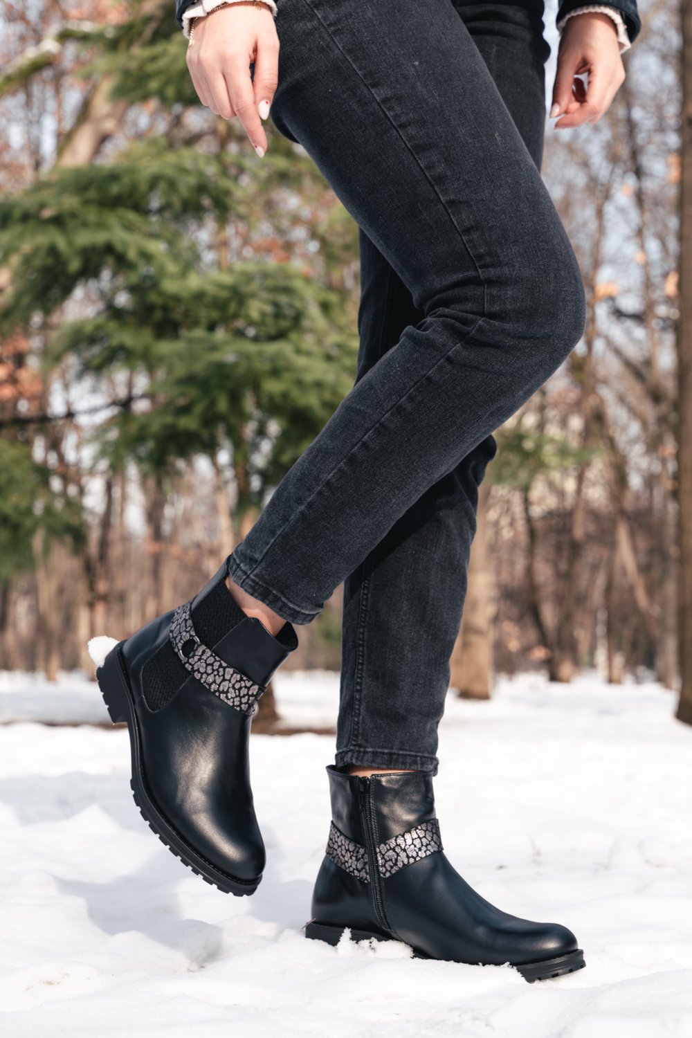 GHETE NEGRE PIELE NATURALA 0PC7
